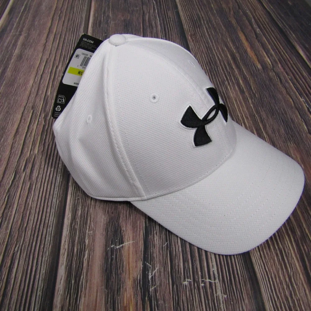 Under Armour NWT Mens Hat‎ Blitzing 3.0 Medium/Large White Fitted Golf Athletic